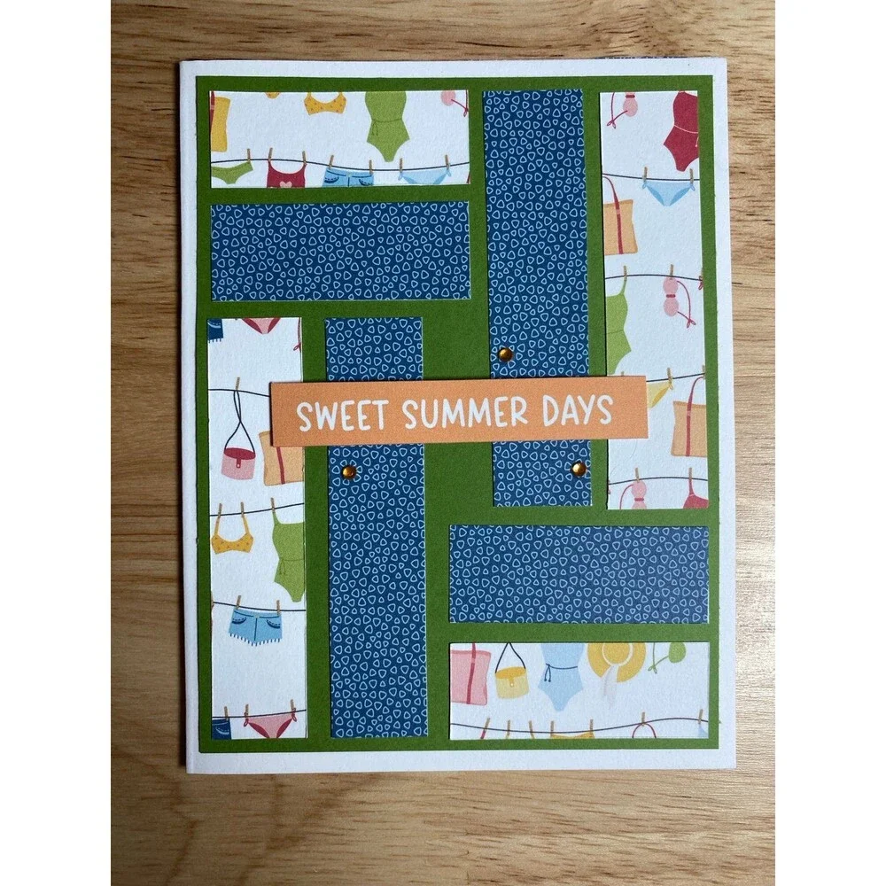 Handmade Summer Blank Greeting Card A2 & Envelope